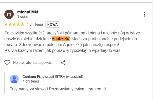 Opinia o masażu u Agnieszki Mach